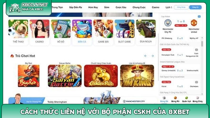 Cách thức liên hệ với bộ phận CSKH của 8xBet